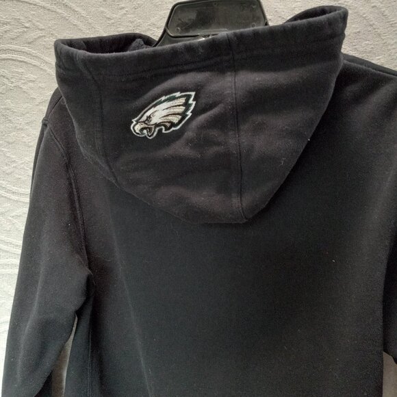 Reebok Eagles Black Zippered Hoodie Sweatshirt Size LG (T-376) - Picture 9 of 11
